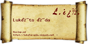 Lukáts Éda névjegykártya